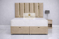 Naples Beige - Celestine Luxe Ottoman Divan Bed Frame – Luxury Panelled Upholstered Bed