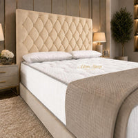 Naples Sand - Regency Diamond Luxury Divan Bed – Deep Button-Tufted Headboard with Premium Upholstered Frame & Storage