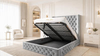 Naples Silver - Claridge Chesterfield Luxury Deep-Button Ottoman Storage Bed