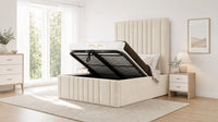 Naples Cream - Knightsbridge Imperial Luxury Panelled Ottoman Storage Bed