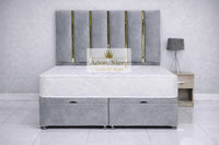 Naples Silver - Celestine Luxe Ottoman Divan Bed Frame – Luxury Panelled Upholstered Bed