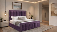 Naples Purple - Belgravia Regent Luxury Panelled Ottoman Storage Bed