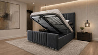 Naples Charcoal - Belgravia Luxury Ottoman Storage Bed – Premium Upholstered Gas Lift Bed Frame