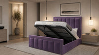 Naples Purple - Belgravia Regent Luxury Panelled Ottoman Storage Bed