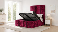 Crushed Velvet Aubergine - Knightsbridge Imperial Luxury Panelled Ottoman Storage Bed