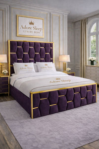 Naples Purple - Versailles Royale Luxe Upholstered Bed Frame