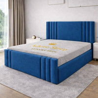 Naples Blue - Astoria Luxe Luxury Vertical Panelled Upholstered Bed Frame