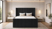 Naples Black - Kensington Fluted Luxury Ottoman Storage Bed