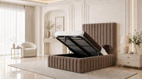 Naples Mink - Dorchester Wraparound Luxury Channelled Ottoman Storage Bed