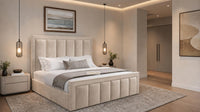 Naples Sand - Belgravia Regent Luxury Panelled Ottoman Storage Bed