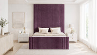 Naples Purple - Mayfair Grand Fluted Luxury Upholstered Bed Frame