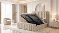 Naples Beige - Buckingham Tailored Luxury Panelled Ottoman Storage Bed