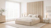 Naples Sand - Grosvenor Grand Channel Luxury Ottoman Storage Bed