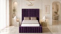 Naples Purple - Dorchester Wraparound Luxury Channelled Ottoman Storage Bed