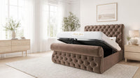 Naples Mink - Windsor Chesterfield Luxury Scroll Bed Frame