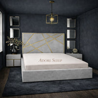 Naples Silver - Knightsbridge Regal Mosaic Luxury Panel Bed Frame with Gold Strip – Upholstered
