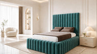 Plush Velvet Teal - Dorchester Wraparound Luxury Channelled Ottoman Storage Bed