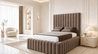Naples Mink - Dorchester Wraparound Luxury Channelled Ottoman Storage Bed