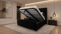 Plush Velvet Black - Belgravia Luxury Ottoman Storage Bed – Premium Upholstered Gas Lift Bed Frame