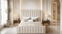 Naples Cream - Buckingham Tailored Luxury Panelled Ottoman Storage Bed