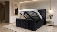 Naples Black - Kensington Fluted Luxury Ottoman Storage Bed
