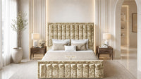 Crushed Velvet Gold - Buckingham Tailored Luxury Panelled Ottoman Storage Bed