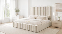 Naples Cream - Carlton Channel Luxury Ottoman Storage Bed