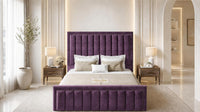Naples Purple - Buckingham Tailored Luxury Panelled Ottoman Storage Bed