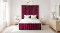 Crushed Velvet Aubergine - Knightsbridge Imperial Luxury Panelled Ottoman Storage Bed