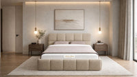Naples Sand - Aurelius Cloud Luxury Upholstered Ottoman Storage Bed