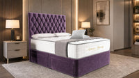 Naples Purple - Regency Diamond Luxury Divan Bed – Deep Button-Tufted Headboard with Premium Upholstered Frame & Storage