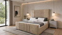 Naples Sand - Belgravia Luxury Ottoman Storage Bed – Premium Upholstered Gas Lift Bed Frame