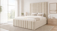 Naples Beige - Knightsbridge Imperial Luxury Panelled Ottoman Storage Bed