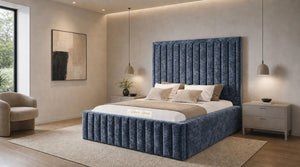 Crushed Velvet Denim Blue
