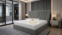 Plush Velvet Grey - Aurelia Fancrest Luxury Upholstered Bed