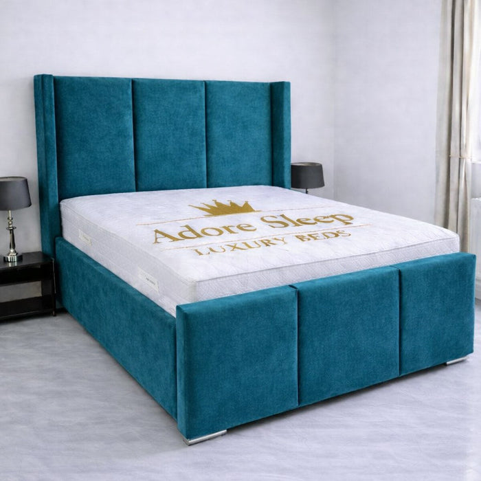 Plush Velvet Teal - Aurelia Grand Luxe Upholstered Bed Frame