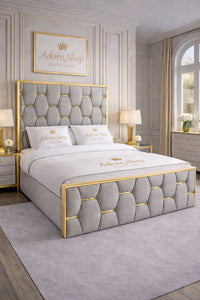 Naples Silver - Versailles Royale Luxe Upholstered Bed Frame