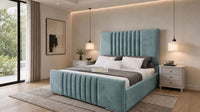 Plush Velvet Duck Egg - Belgravia Luxury Ottoman Storage Bed – Premium Upholstered Gas Lift Bed Frame