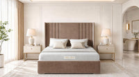 Naples Mink - Harrogate Gallery Luxury Winged Upholstered Bed Frame