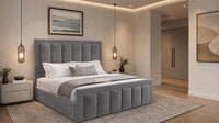 Naples Slate Grey - Belgravia Regent Luxury Panelled Ottoman Storage Bed