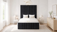 Naples Black - Knightsbridge Imperial Luxury Panelled Ottoman Storage Bed