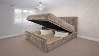 Crushed Velvet Mink - Kensington Prestige Ottoman Divan Upholstered Bed Frame