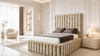 Crushed Velvet Gold - Dorchester Wraparound Luxury Channelled Ottoman Storage Bed
