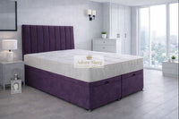 Naples Purple - Regency Lined Panel Luxury Solid Ottoman Storage Bed Frame