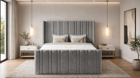 Naples Silver - Kensington Fluted Luxury Ottoman Storage Bed