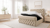 Naples Sand - Windsor Chesterfield Luxury Scroll Bed Frame