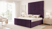 Naples Purple - Mayfair Grand Fluted Luxury Upholstered Bed Frame