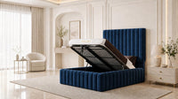 Plush Velvet Sapphire - Dorchester Wraparound Luxury Channelled Ottoman Storage Bed