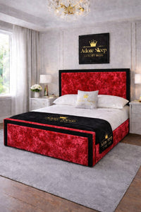 Crushed Velvet Red - Imperial Regent Luxury Upholstered Bed Frame