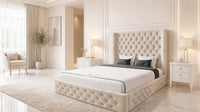 Naples Cream - Claridge Chesterfield Luxury Deep-Button Ottoman Storage Bed